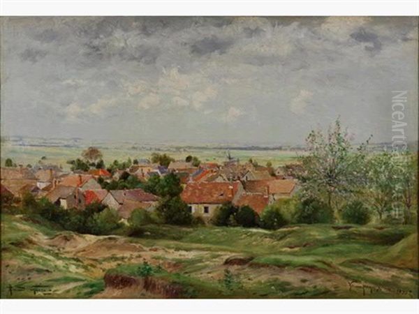 Le Village De Villers Franqueux Au Printemps Oil Painting by Armand Guery