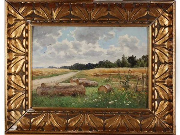 Paysage Aux Troncs De Bois Et Aux Fleurs Des Champs Oil Painting by Armand Guery