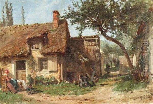 Sommerliche Idylle An Einem Bauernhof Oil Painting by Armand Guery