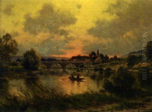 Pecheurs Le Soir Sur La Marne A Cumieres Oil Painting by Armand Guery