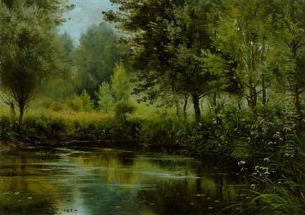 Waldlandschaft Mit Kleinem Teich Oil Painting by Armand Guery