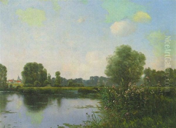 Fluslandschaft (tourbieres A Ballamaurt, Seine Et Marne) Oil Painting by Armand Guery