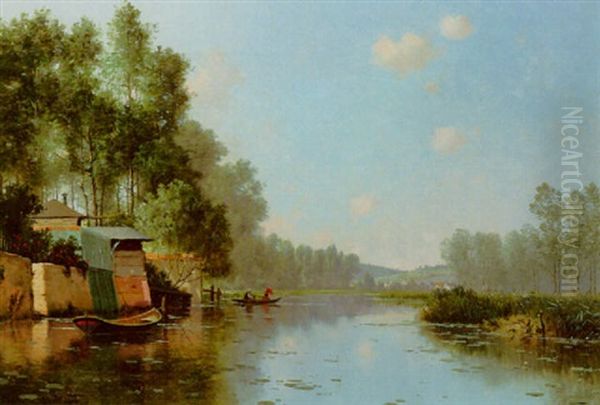 On The River Oil Painting by Armand Guery