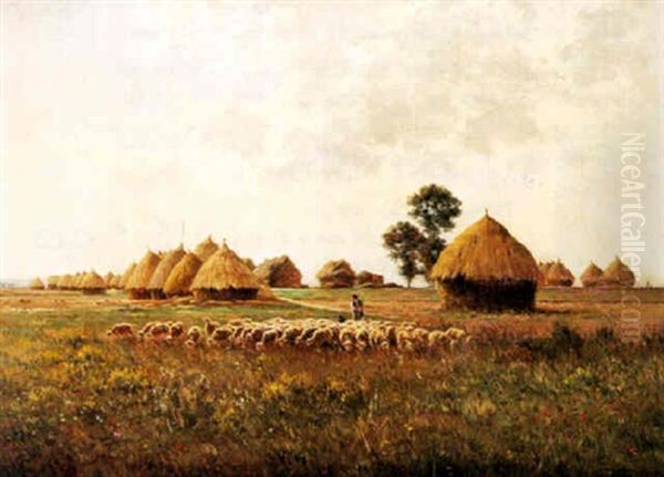 Meules Et Moutons Oil Painting by Armand Guery