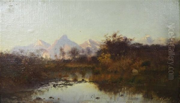 Le Neron, Vue De La Plaine De Grenoble Oil Painting by Laurent (Abbe) Guetal