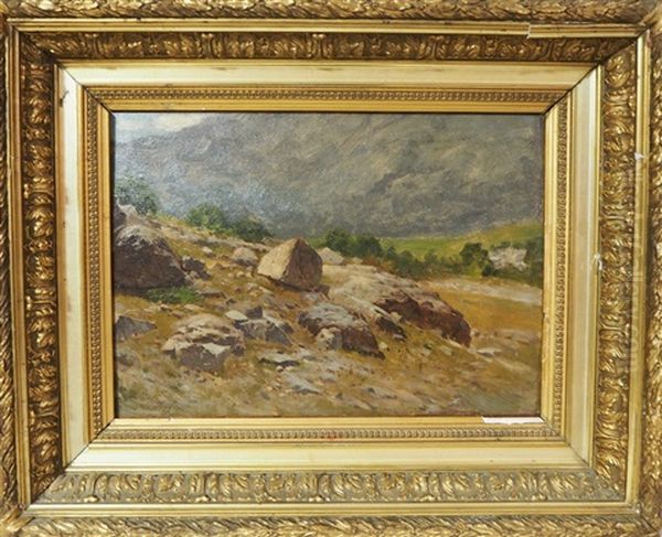 Paysage De Montagne Avec Rocher Oil Painting by Laurent (Abbe) Guetal