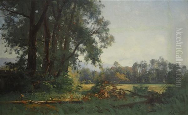 Paysage Au Bosquet D'arbres by Laurent (Abbe) Guetal