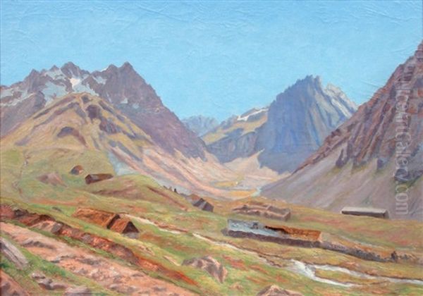 Paysage De Villard D'arene Oil Painting by Laurent (Abbe) Guetal