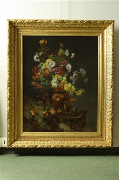 Bouquet De Fleurs Oil Painting by Laurent (Abbe) Guetal