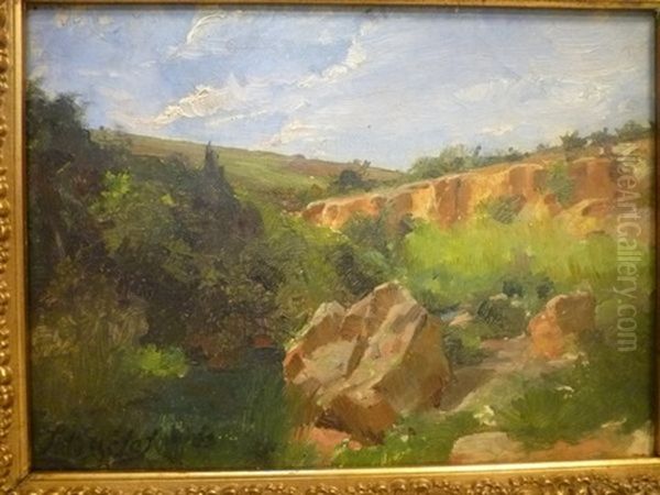 La Vallee Du Furon Oil Painting by Laurent (Abbe) Guetal