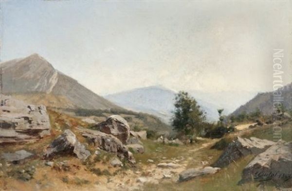 Le Col Du Lautaret, A Gauche La Crete De Chaillol Oil Painting by Laurent (Abbe) Guetal