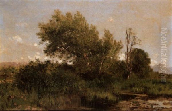 Coin De Campagne Vers Le Rondeau Oil Painting by Laurent (Abbe) Guetal