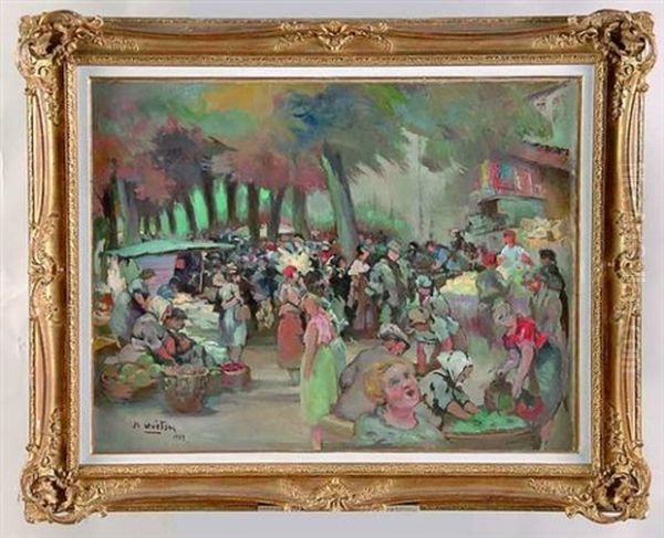 Scene De Marche Oil Painting by Antonin Gueton