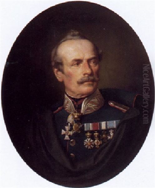 Bildnis Des Generals Von Krazeisen Oil Painting by Carl Adolf Gugel