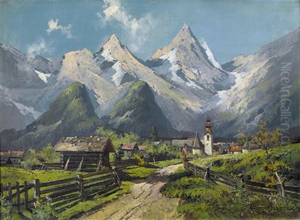 Lofer Bei Reichenhall Oil Painting by Theodor Otto Michael Guggenberger