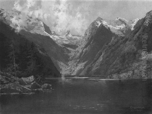 Der Konigsee Oil Painting by Theodor Otto Michael Guggenberger