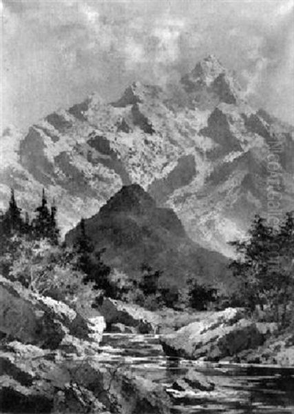 Watzmann Oil Painting by Theodor Otto Michael Guggenberger