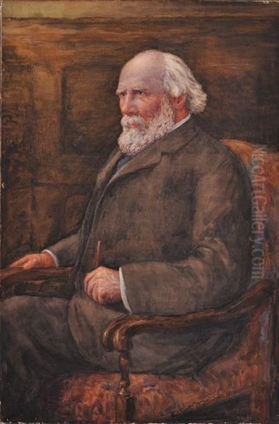 Portrait Of A White Bearded Gentleman Oil Painting by Elizabeth Gowdy Baker