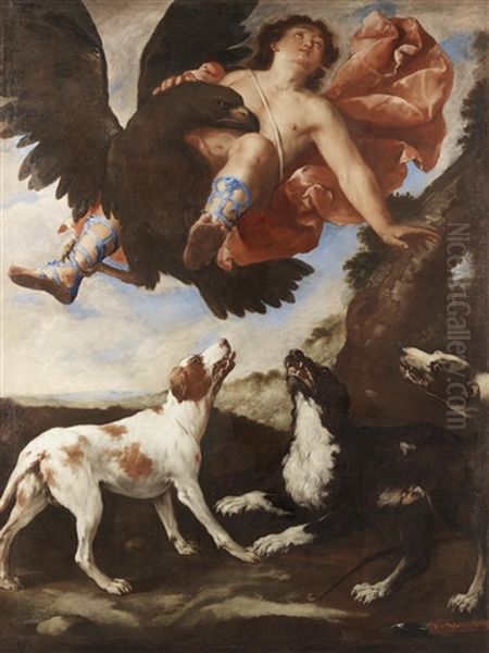 The Rape Of Ganymede Oil Painting by Bartolomeo Guidobono