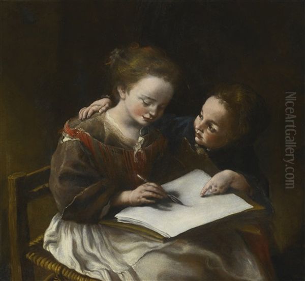 The Drawing Lesson Oil Painting by Domenico Guidobono