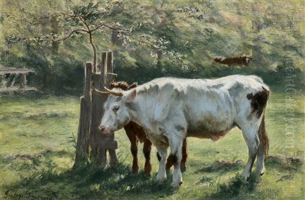 Cows Oil Painting by Alexandre Gaston Guignard