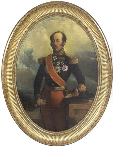 Portrait En Buste D'un General De Division De L'armee Belge Oil Painting by Jean (Baptiste) Guignet