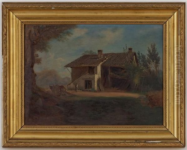 Ferme En Savoie Oil Painting by Charles Louis Guigon