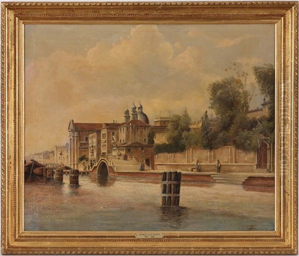 Canal A Venise Oil Painting by Charles Louis Guigon