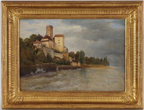 Au Bord Du Lac Oil Painting by Charles Louis Guigon