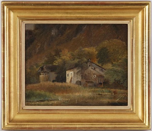 Campagne Genevoise, Petite Ferme Oil Painting by Charles Louis Guigon