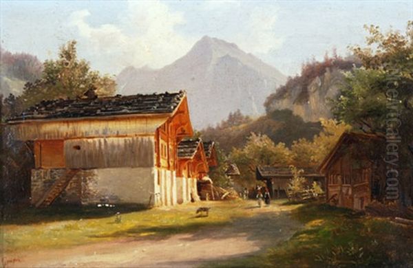 Bauernhauser Im Haslital by Charles Louis Guigon