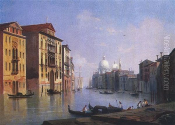 Vue De Venise Oil Painting by Charles Louis Guigon