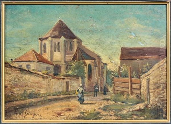 Scene De Village Provencal Oil Painting by Paul Camille Guigou