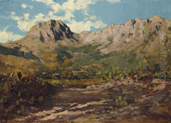 La Montagne Sainte-victoire Aux Abords D'aix-en-provence Oil Painting by Paul Camille Guigou