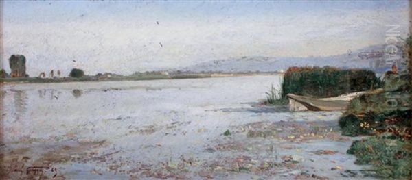 La Seine A Triel Oil Painting by Paul Camille Guigou