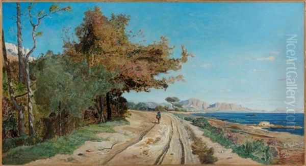 Route Au Bord De La Mediterrannee Oil Painting by Paul Camille Guigou