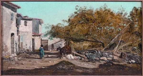 Le Hameau De La Mede, Environs De Martigues Oil Painting by Paul Camille Guigou