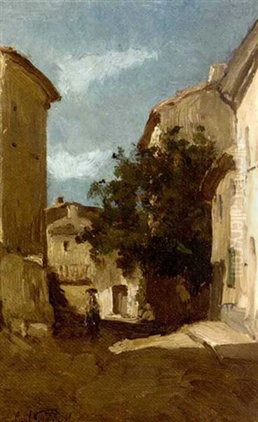 A Figure On A Provencale Street Oil Painting by Paul Camille Guigou