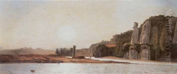 Sunrise Over The Banks Of The Durance, Mirabeau Oil Painting by Paul Camille Guigou