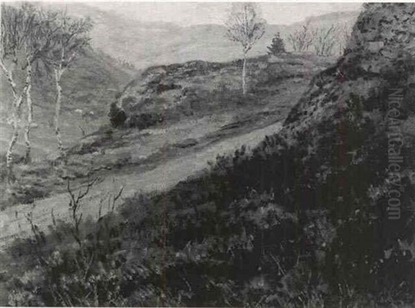 Sentier Dans Un Paysage Vallonne Oil Painting by Paul Camille Guigou