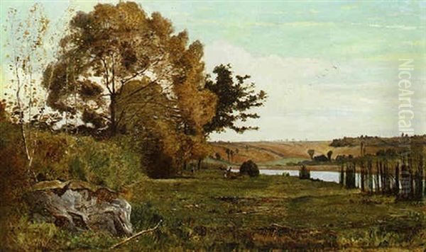 Une Matinee D'automne A Cernay Oil Painting by Paul Camille Guigou