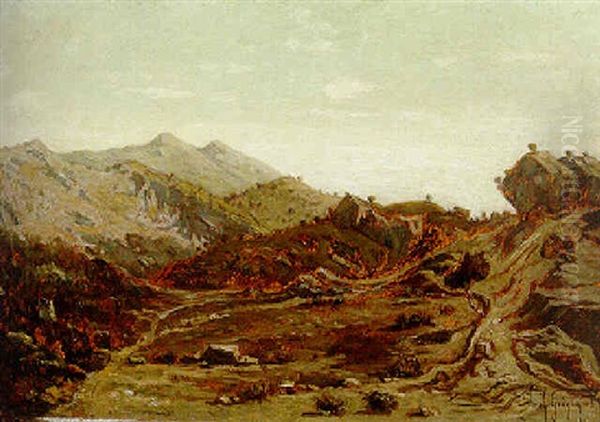 Les Collines De Saint-loup Oil Painting by Paul Camille Guigou