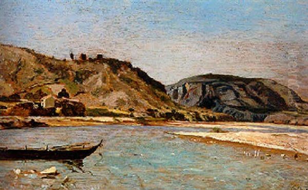 Saint Paul, Les Bords De La Durance Oil Painting by Paul Camille Guigou