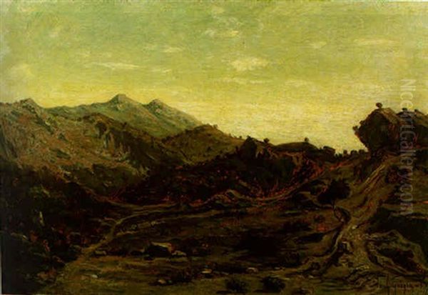 Les Collines De St. Loup Oil Painting by Paul Camille Guigou