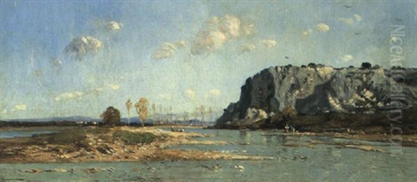 A River Landscape (river Durance?) by Paul Camille Guigou