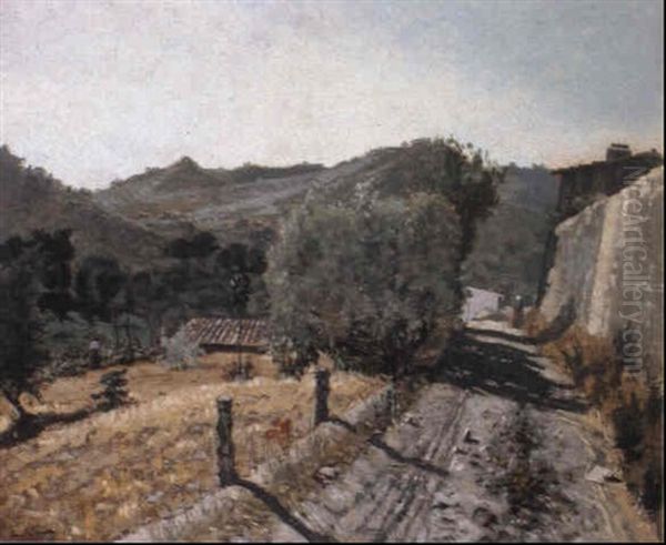 A Country Road Oil Painting by Paul Camille Guigou