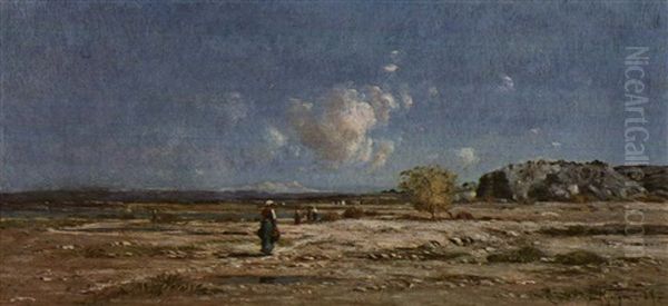 Paysage A Saint-paul-les Durance Oil Painting by Paul Camille Guigou