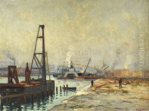 Zone Portuaire Oil Painting by Narcisse Guilbert