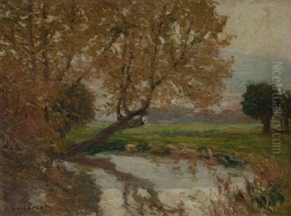 Paysage Aux Environs De Rouen Oil Painting by Narcisse Guilbert