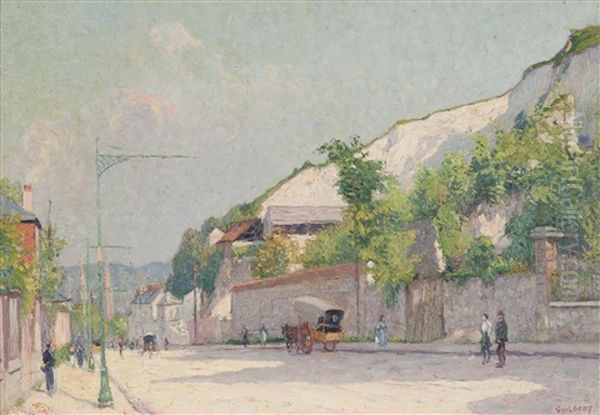 Rue Animee Oil Painting by Narcisse Guilbert